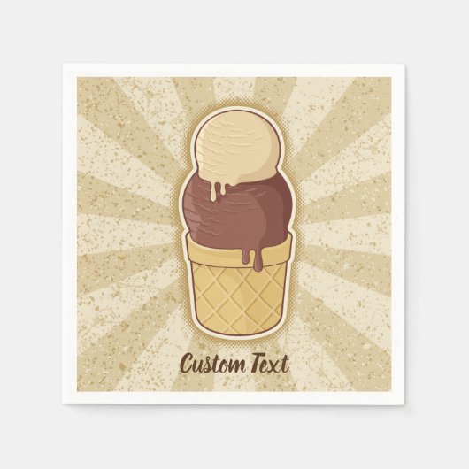 アイスクリームカップ2ボール スタンダードカクテルナプキン (正面)