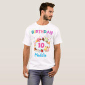 アイスクリームカラフルコーン誕生日ガールマッチT Tシャツ (正面フル)