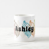 アイスクリームカラフル輪郭カスタム文字 コーヒーマグカップ (中央)