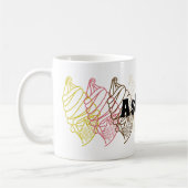 アイスクリームカラフル輪郭カスタム文字 コーヒーマグカップ (左)