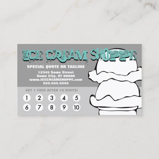 アイスクリームカールロイヤリティ ロイヤリティカード (裏面)