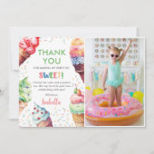 アイスクリームガールズバースデーパーティー写真 サンキューカード (正面)