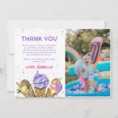 アイスクリームガールズバースデーパーティー写真 サンキューカード (正面)