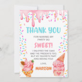 アイスクリームガールズバースデーパーティー サンキューカード (正面)