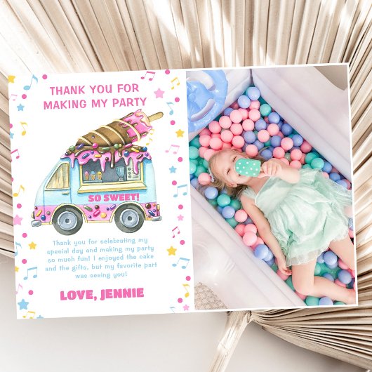 アイスクリームガールズバースデーパーティー サンキューカード