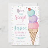 アイスクリームガールズバースデーパーティー 招待状 (正面)