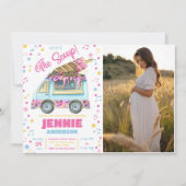 アイスクリームガールベビーシャワーパーティー 招待状 (正面)