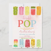 アイスクリームガールポップ・アートのベイビーシャワー準備ができている 招待状 (正面)