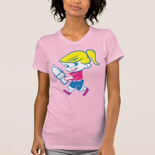 アイスクリームガールメンズティー – ピンク Tシャツ (正面)