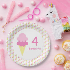 アイスクリームガール誕生日 ペーパープレート