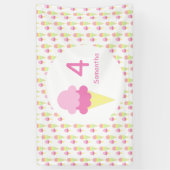 アイスクリームガール誕生日 横断幕 (縦)