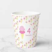 アイスクリームガール誕生日 紙コップ (正面)