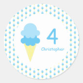 アイスクリームキッズサマー誕生日 ラウンドシール (正面)