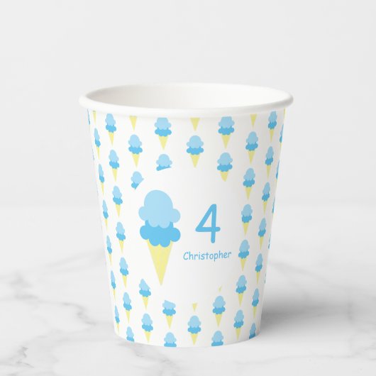 アイスクリームキッズサマー誕生日 紙コップ (正面)