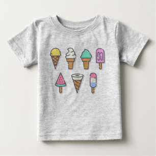 アイスクリームキッズトップ – 自分の色を選択! ベビーTシャツ