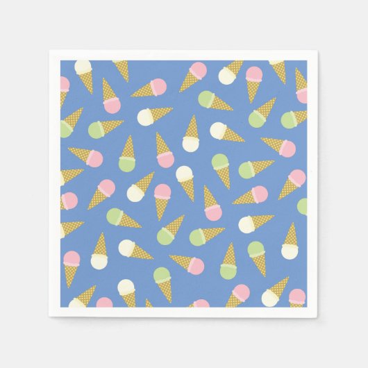 アイスクリームキッズバースデーパーティー スタンダードカクテルナプキン (正面)