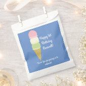 アイスクリームキッズバースデーパーティー フェイバーバッグ (クリップ留めされた状態)