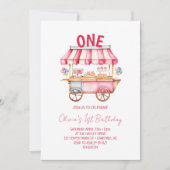 アイスクリームキッドの1歳の誕生日 招待状 (正面)