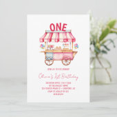 アイスクリームキッドの1歳の誕生日 招待状 (スタンド正面)