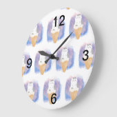 アイスクリームキャットウォーター ラージ壁時計 (傾斜)