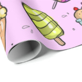 アイスクリームキャンディピンク ラッピングペーパー (ロールコーナー)