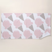 アイスクリームキュートストロベリーピンクタオル ビーチタオル (正面)