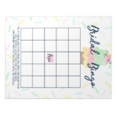 アイスクリームギフトビンゴブライダルシャワーゲームパック ノートパッド (正面)