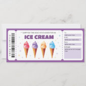 アイスクリームギフト証明書テンプレート、サンデ恋人 招待状 (正面)