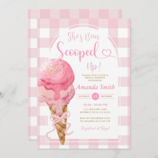 アイスクリームギンガムを掬い上げられた 招待状 (正面/裏面)