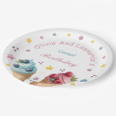 アイスクリームクールバースデーパーティー紙プレート ペーパープレート (アングル)