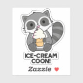 アイスクリームクーンおもしろい動物のルーンパン シール (シート)
