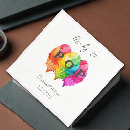 アイスクリームグラデポップ・アートのィエントピンク赤ちゃんシャワー準備 スタンダードカクテルナプキン