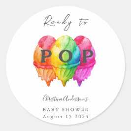 アイスクリームグラデポップ・アートのィエントピンク赤ちゃんシャワー準備 ラウンドシール