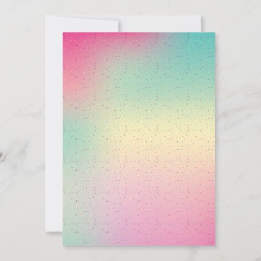 アイスクリームグリッター振りかける誕生日招待状 招待状 (裏面)