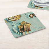 アイスクリームケーキ スクエアペーパーコースター (アングル)