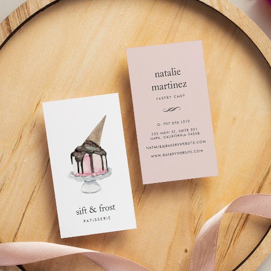 アイスクリームケーキ |垂直 名刺