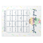 アイスクリームゲストビンゴシャワーゲームパック ノートパッド (正面)