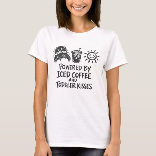 アイスクリームコーヒー &  幼児のキスでパワーアップ Tシャツ (正面)