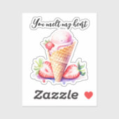 アイスクリームコーンあなたが私のハートを溶かす シール (シート)