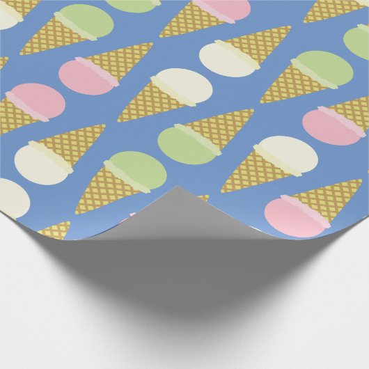 アイスクリームコーンかわいい第1誕生日ラッピング紙 ラッピングペーパー (角)