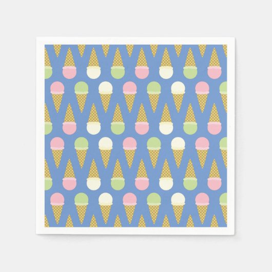 アイスクリームコーンかわいい1st誕生日パーティーナプキンス スタンダードカクテルナプキン (正面)