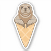アイスクリームコーンでシール シール (正面)