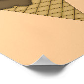 アイスクリームコーンとさくらんぼポスター ポスター (角)