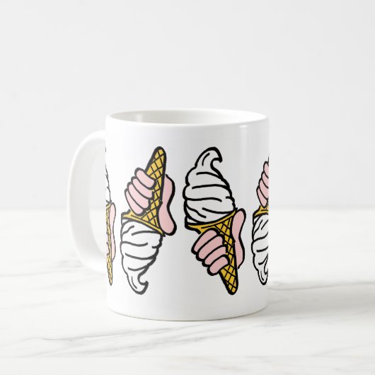 アイスクリームコーンとアイスクリームデザイン コーヒーマグカップ (正面左)
