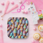 アイスクリームコーンとパラパラ ペーパープレート (パーティー)