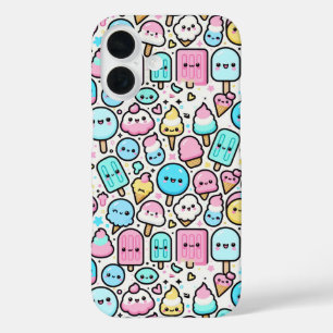 アイスクリームコーンとポプシクルドードル iPhone 16ケース