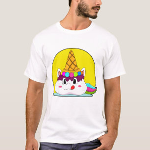 アイスクリームコーンとユニコーン Tシャツ