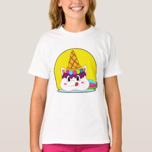 アイスクリームコーンとユニコーン Tシャツ