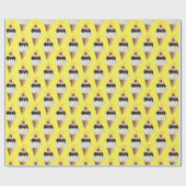 アイスクリームコーンと散水付き ラッピングペーパー (フラット)