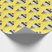 アイスクリームコーンと散水付き ラッピングペーパー (角)